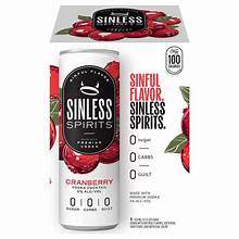SINLESS CRANBERRY VODKA COCKTAIL 4PK CANS
