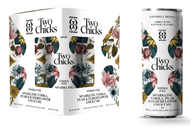 TWO CHICKS PEACH , CUCUMBER TEA 4PK CANS