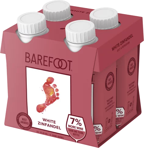 BAREFOOT WHITE ZINFANDEL 200ML 4PACKS