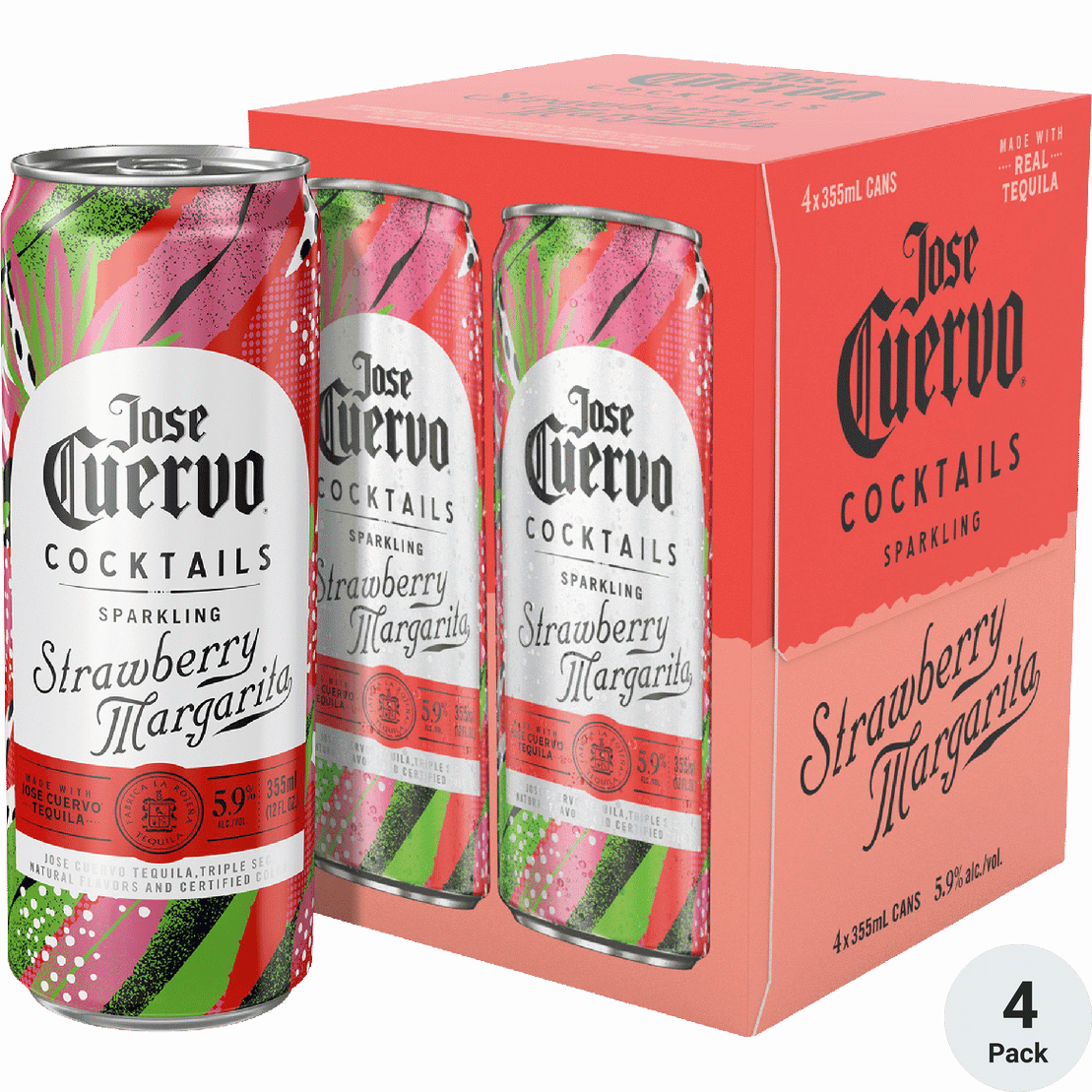 JOSE CUERVO SPARKLING STRAWBERRY MARGARITA 4PK