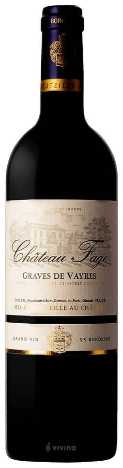 CHATEAU FAGE ROUGE GRAVES DE VAYRES